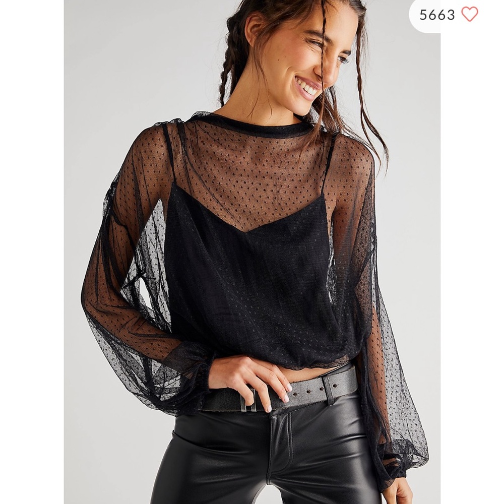 Free People Ellie Mesh Long Sleeve